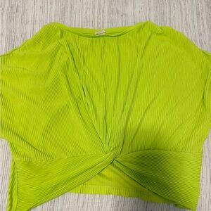 Zara Neon Lime Twist-Front Ribbed Camisole